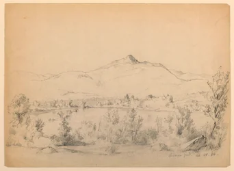 Rysunek, Chocorua Pond and Mountain, New Hampshire, 28 września 1854 r.