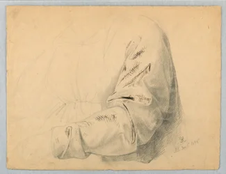 Rysunek, studium draperii gorsetu, 1 grudnia 1845 r.