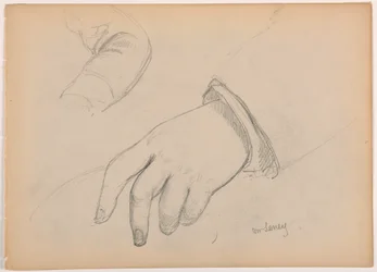Rysunek, George D. Seney, studium dłoni i ramienia; Verso: lewa stopa, 1881 r.