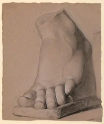 Rysunek lewej stopy z gipsu, 1840 r.