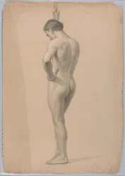 Rysunek, stojący mężczyzna, listopad 1866 r.