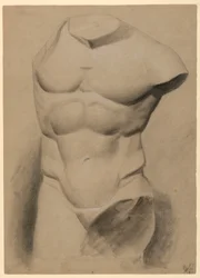Rysunek męskiego torsu z gipsu, 1840 r.