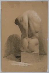 Rysunek męskiego torsu z gipsu, 1840 r.
