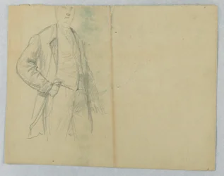 Rysunek, pan Samuel Ward Sr., stojący z ręką w kieszeni, 1880 r.
