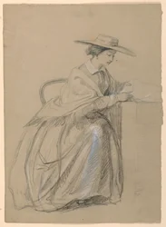 Rysunek, siedząca pani Sheppard Gandy, 1859 r.