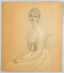 Rysunek, szkic do portretu kobiety, 1881