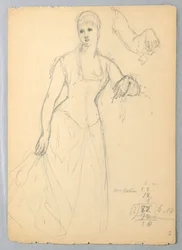 Rysunek, szkic do portretu Belli Worsham, 1878 r.