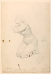 Rysunek, studium do "Komunii chorych", 1844-45