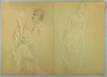 Rysunek, studium do "Pani Washingto", 1878-86 i 1860