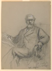 Angielski: Rysunek, Carl Schurz siedzący w Readin, 1899