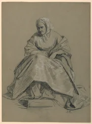 Studium siedzącej kobiety dla „The Republican Court” (Dzień przyjęcia lady Washington)