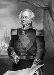 Admirał Thomas Dundas, zm. 1841, brytyjski oficer marynarki wojennej wojen napoleońskich, 1857.
