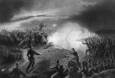 Atak i odparcie Rosjan, przed Sewastopolu, wojna krymska, 1857