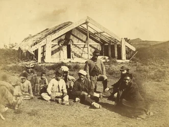 Kuwejt Runanga House, Waiona, Bay of Islands, ok. 1870 (druk albumowy)