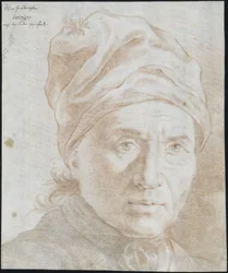 Głowa pruskiego wielkiego kanclerza Philippa Josepha von Jarrigesa, w nocnej czapce, zwrócona częściowo w prawo