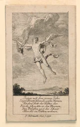 Życzenie noworoczne dla Niemiec, ilustracja do "Königl: Grosbrit [anian] kalendarz genealogiczny na rok 1780 Lauenberg autorstwa J.G. Berenberga"