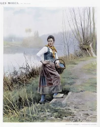 Kobieta wracająca z rzeki – R. Knight, ok. godz. 1905