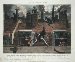 The Finishing Bore, z książki „Fashionable Bores or Coolers in High Life” Petera Quiza, opublikowanej w 1824 r. (akwatinta ręcznie kolorowana)