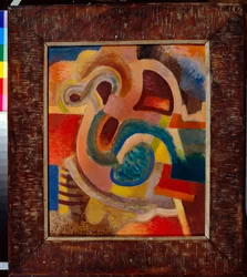 ""Kompozycja abstrakcyjna nr 8"" (Kompozycja abstrakcyjna nr 8) Obraz Vladimira Davidovicha Baranov-Rossine (Baranov Rossine) (1888-1942) 1913 Wym. 64x50 cm Kolekcja prywatna