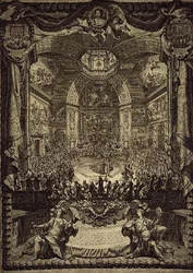 Wielkie Święto J.Ś. Księżniczka Orańska, obchodzona w grudniu 1686 w Salon du Bois w Hadze na cześć urodzin Księcia Orańskiego (rycina)