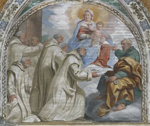 Madonna z Dzieciątkiem zatwierdzający Zakon Kartuzów