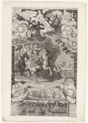 Zwycięstwo aliantów nad Francuzami i Hiszpanami, 1702 Podboje jej wysokich aliantów wygrane z Vranckrijck i Hiszpanią w roku 1702 / Conquestes des hauts Alliez remportée sur la France et L