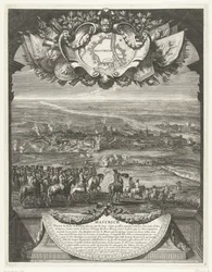 Podbój Maastricht przez Francuzów 30 czerwca 1673 r. Mastrich (tytuł na obiekcie) Grandes Conquêtes du Roi (tytuł serii)