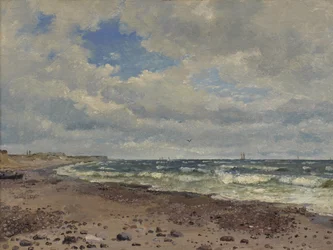 Plaża z wydmami. Zachodnie wybrzeże Jutlandii