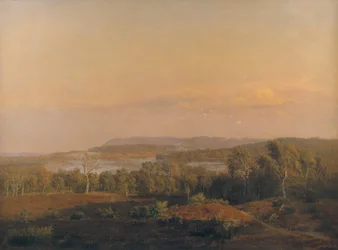 Widok na Himmelbjerget, Jutlandia. Wieczór