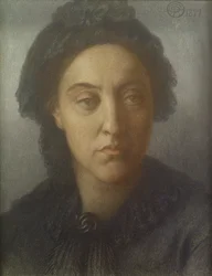 Christina Rossetti, 1877 (kolorowe kredy na papierze)