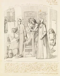 Dante rysujący anioła w pierwszą rocznicę śmierci Beatrice, 1848-9