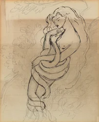 Lady Lilith, ok. 1869 (ołówek, długopis i brązowy tusz na papierze)