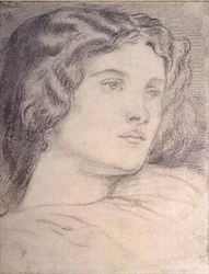 Portret głowy Fanny Cornforth, c.1862-5 (ołówek)