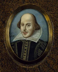 Portret Williama Szekspira (1564-1616) par Rossetti, Dante Gabriel (1828-1882), ok. 1865 - Akwarela na tekturze - Folger Shakespeare Library