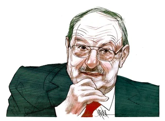 Umberto Eco (cyfrowy rysunek ołówkiem)
