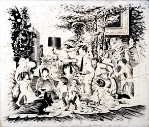 Christmas at The Kennedys, 2016 (olej na płótnie)