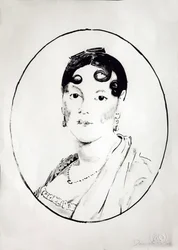 Ingre Girl 1, 2003 (tusz na papierze)