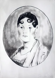 Ingre Girl 3, 2003 (tusz na papierze)