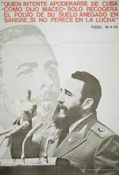 Plakat przedstawiający Fidela Castro