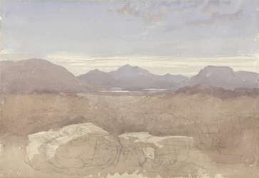 A Mountainous View, Północna Walia, ok. 1818 (w/c i grafit na papierze)