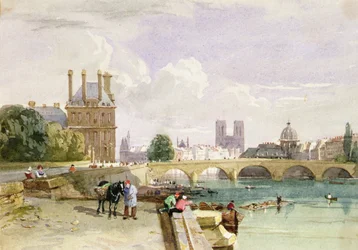 Widok na Pavillon de Flore i Tuileries od strony Sekwany, Notre Dame, Paryż