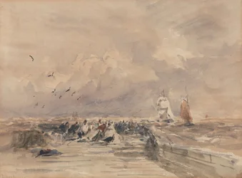 Molo w Dieppe, sztywna bryza