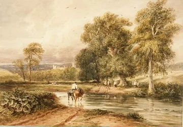 No.1789 Powrót z Hayfield, z dalekim widokiem na Haddon Hall (akwarela na papierze)