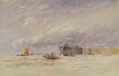On the Medway, ok. 1845-50 (w/c z kolorem nadwozia na papierze grafitowym)