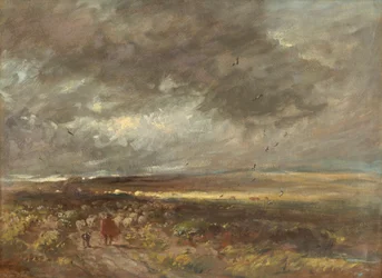 Krajobraz torfowiskowy: pasterz i owce, ok. 1810 r.