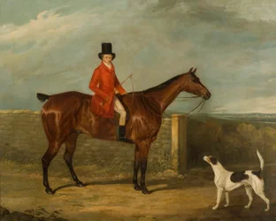 John Hall Kent w stroju myśliwskim siedzącym na koniu, 1825 r