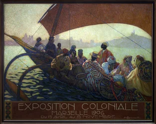 Wystawa kolonialna Marsylii w 1906 r. obraz Davida Dellepiane (1866-1932), model plakatu, olej na płótnie