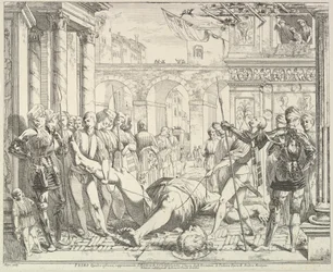 Męczeństwo św. Krzysztofa, z Historii świętych Jakuba i Krzysztofa w..., 1776.