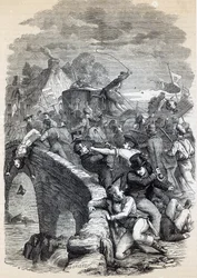 Zamieszki wyborcze w Hawick, 1837, ilustracja z „Ilustrowanej Historii Anglii Cassella”, opublikowanej w 1895