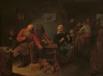 Wnętrze sklepu szewca, ok. 1650 (olej na płycie)